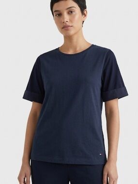 Tommy Hilfiger Navy Raglan Tee – Size XS | Essential Basic | Preppy Vibe |